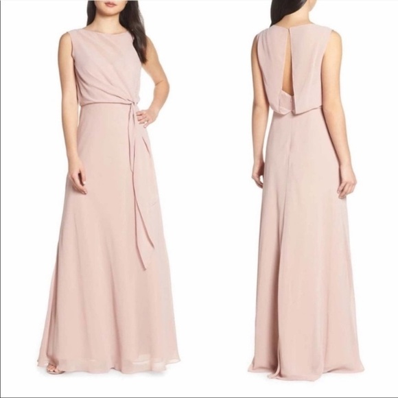 Jenny Yoo Paltrow Chiffon Dress *FLAWED blush - Picture 1 of 7